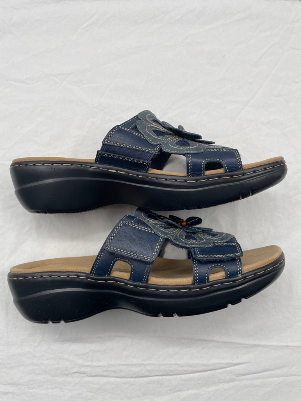 NEW! Clarks Merliah Belle Leather Wedge Sandals. 10M. - Picture 11 of 15